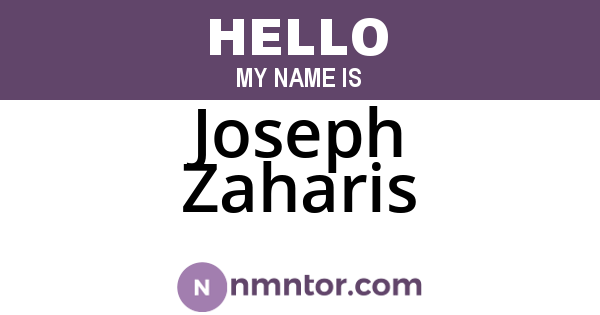 Joseph Zaharis