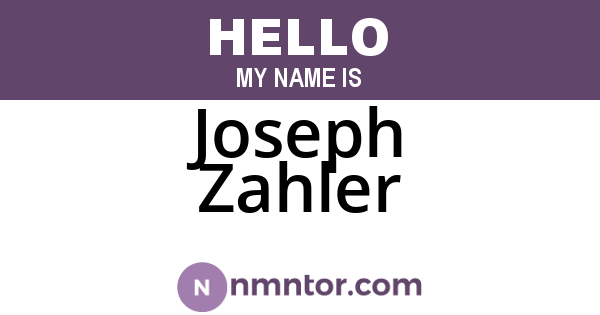 Joseph Zahler