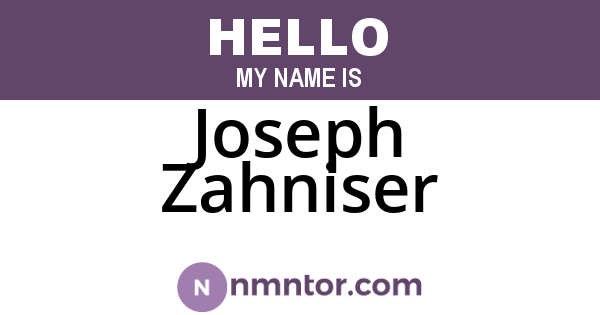Joseph Zahniser