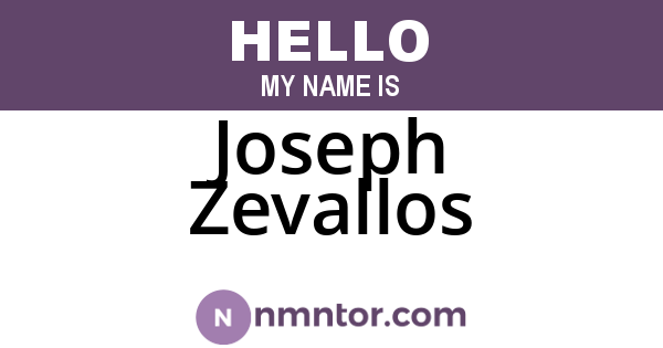Joseph Zevallos