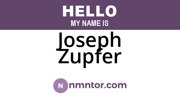 Joseph Zupfer