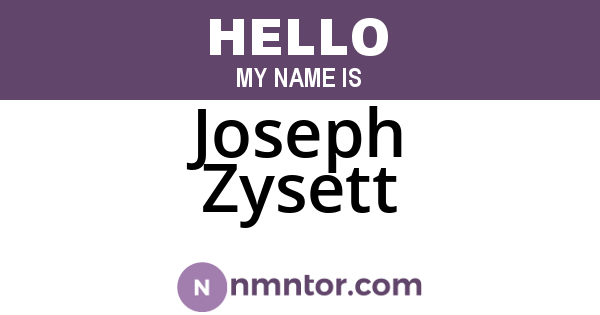 Joseph Zysett