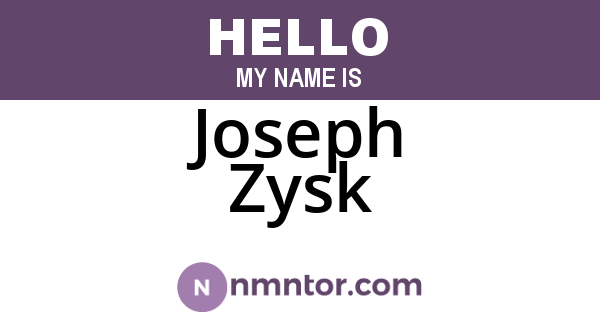 Joseph Zysk