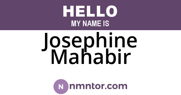 Josephine Mahabir