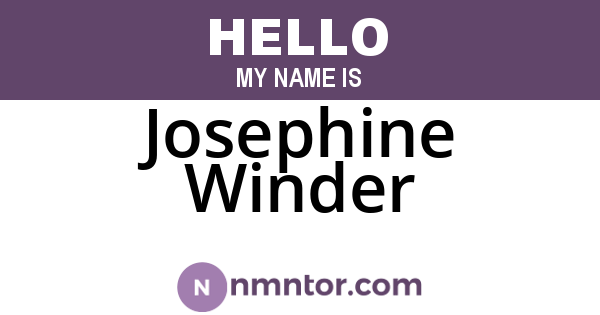 Josephine Winder