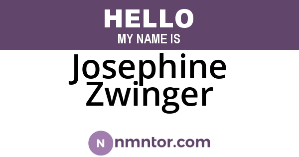 Josephine Zwinger
