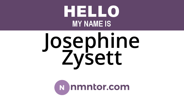Josephine Zysett