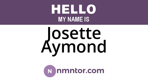 Josette Aymond