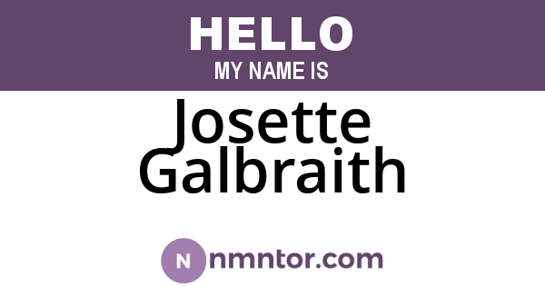 Josette Galbraith