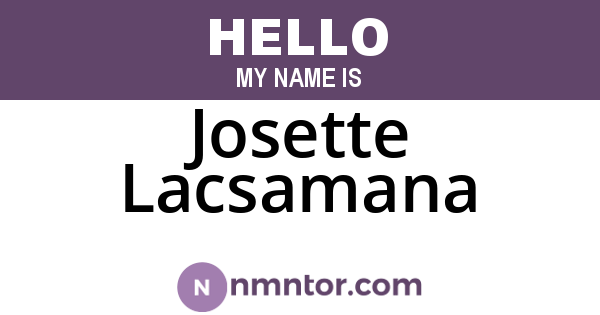 Josette Lacsamana