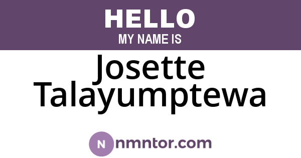 Josette Talayumptewa