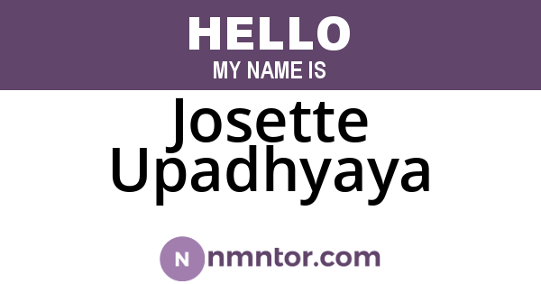 Josette Upadhyaya