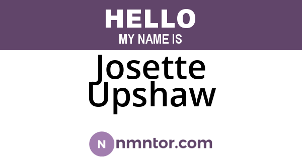 Josette Upshaw