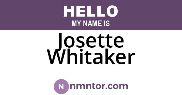 Josette Whitaker