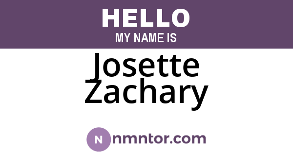 Josette Zachary