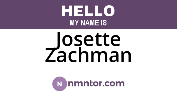 Josette Zachman