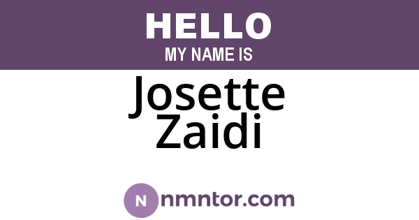 Josette Zaidi
