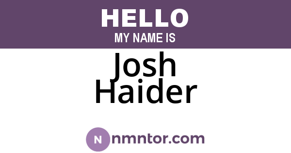 Josh Haider