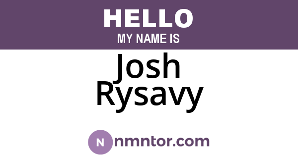 Josh Rysavy