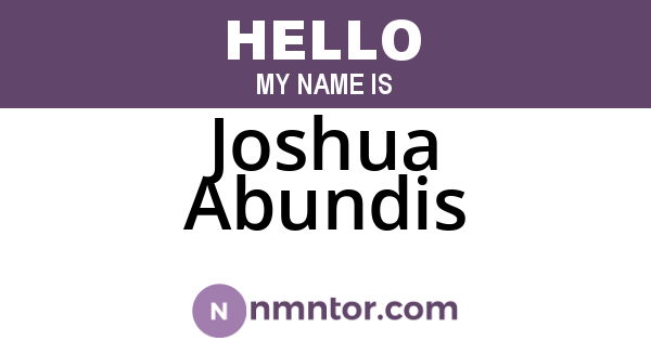 Joshua Abundis