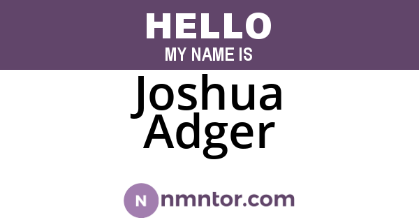 Joshua Adger