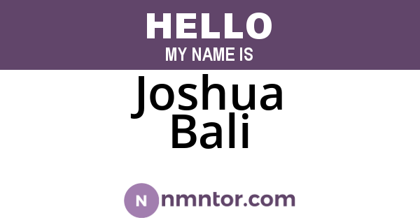 Joshua Bali