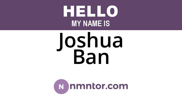 Joshua Ban