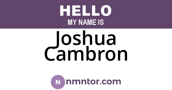 Joshua Cambron
