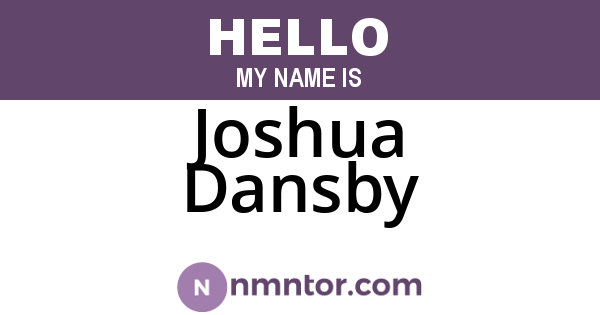 Joshua Dansby