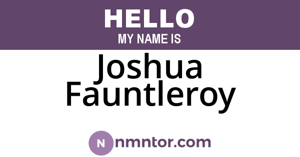 Joshua Fauntleroy