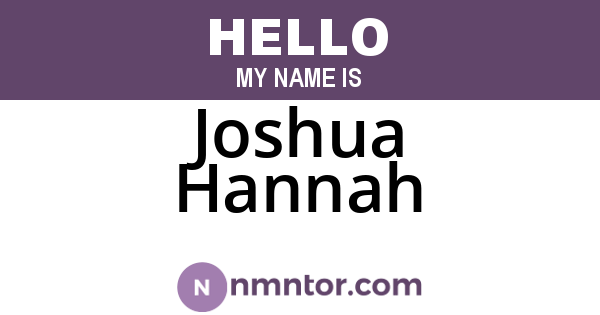 Joshua Hannah