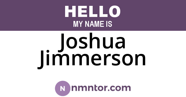 Joshua Jimmerson
