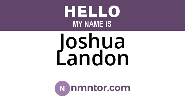Joshua Landon