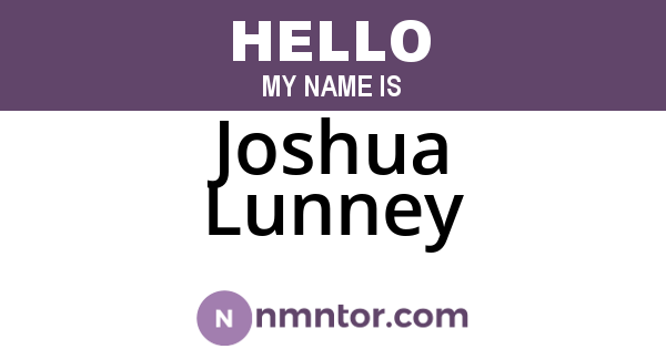 Joshua Lunney