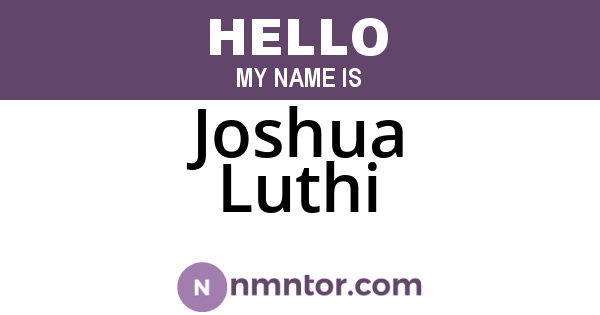 Joshua Luthi