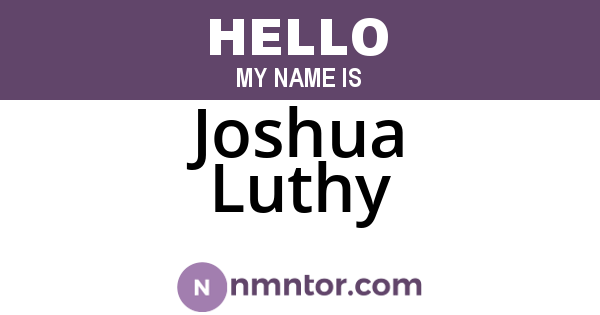 Joshua Luthy