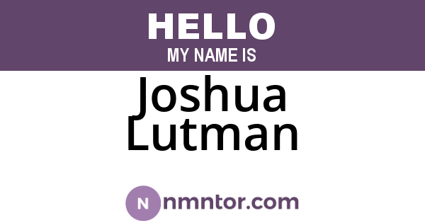 Joshua Lutman