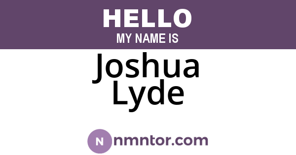 Joshua Lyde