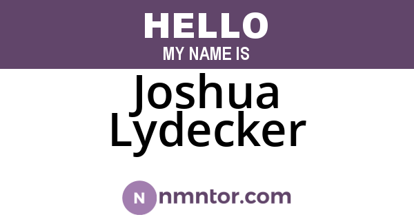 Joshua Lydecker