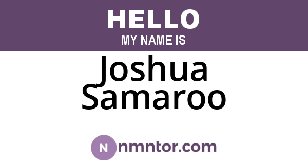 Joshua Samaroo