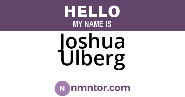 Joshua Ulberg