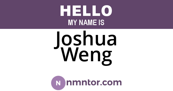 Joshua Weng