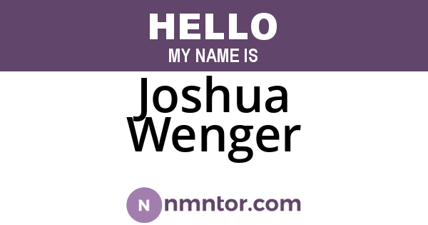 Joshua Wenger