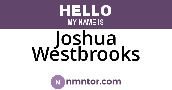 Joshua Westbrooks