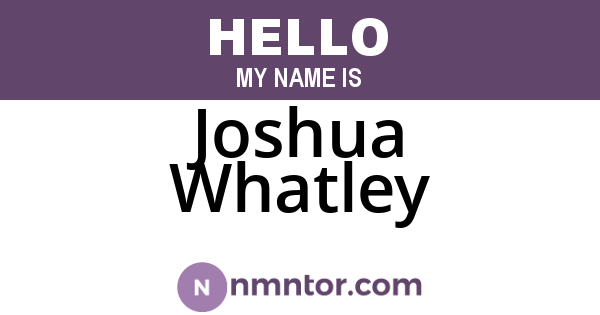 Joshua Whatley