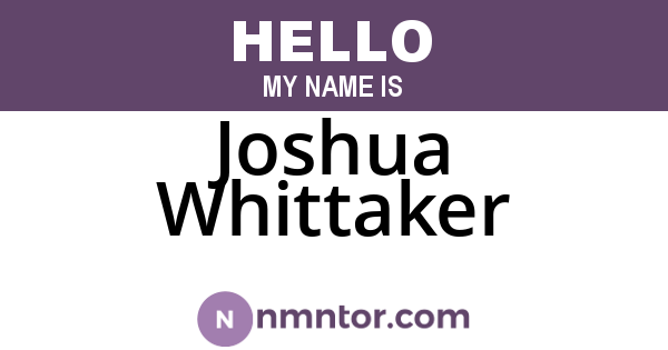 Joshua Whittaker