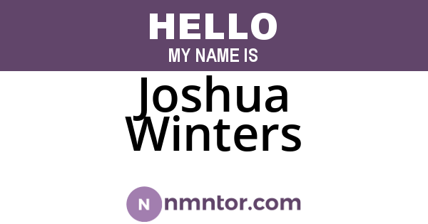 Joshua Winters