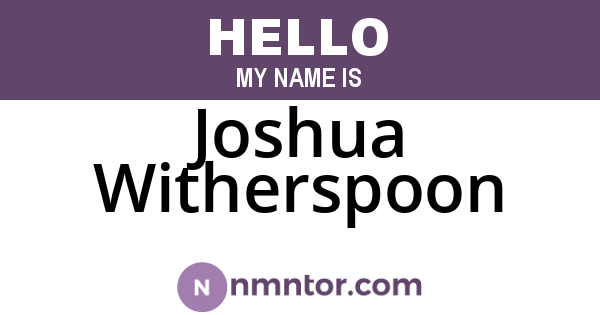 Joshua Witherspoon