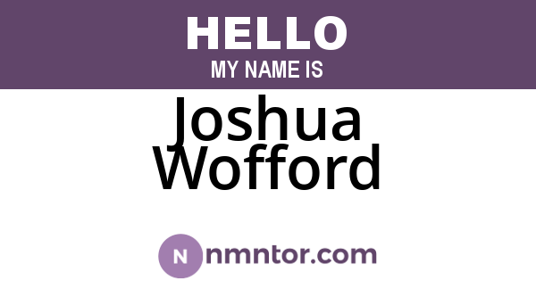 Joshua Wofford