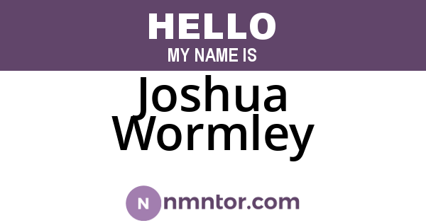 Joshua Wormley